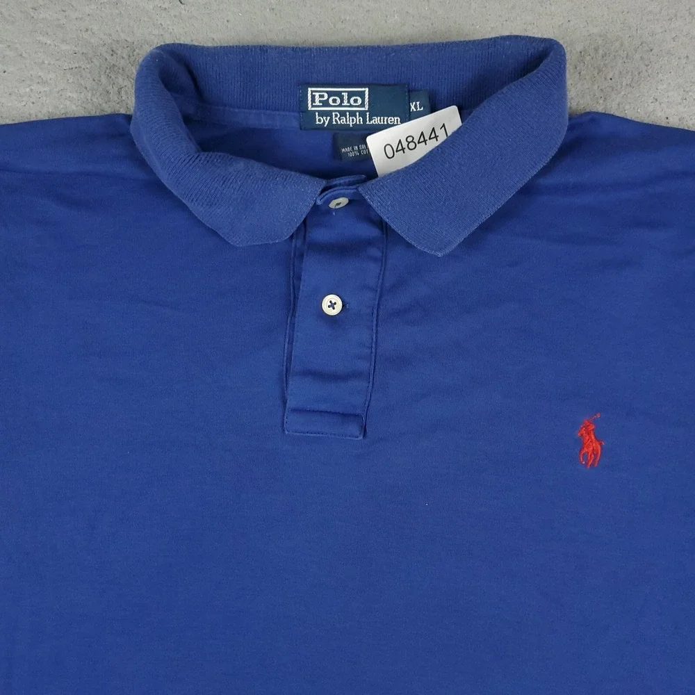 Ralph Lauren Polo Shirt Mens XL Blue Pony Casual Short Sleeve *
